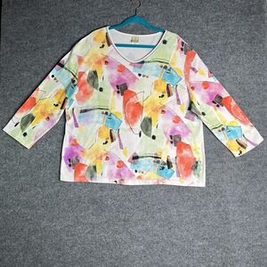Jess And Jane Livia Top 3X Abstract‎ Watercolor Artistic Aesthetic Geometric